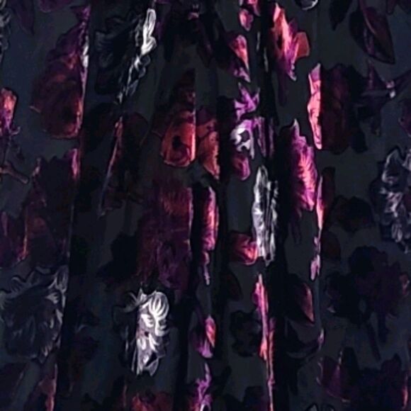 BB DAKOTA Floral Velvet Black/Wine Mini Party Dress Size Small - Picture 10 of 10